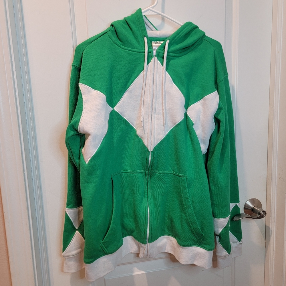 Green Mighty Morphin Power Ranger Hoodie Adult Size M or XL